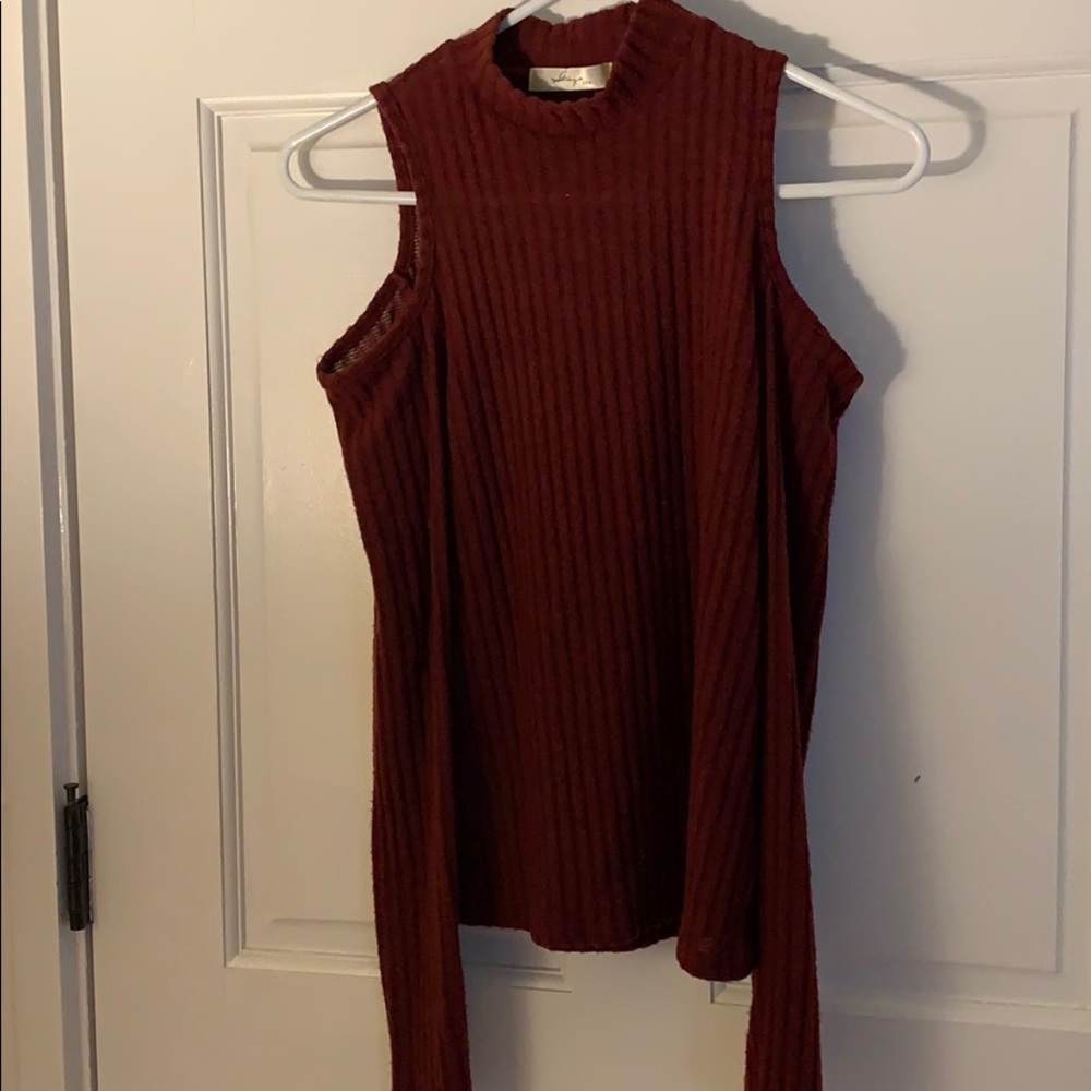 Open shoulder sweater